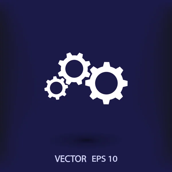 Gears flat design icon — Stock Vector