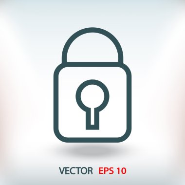 Kilit düz tasarım simgesi