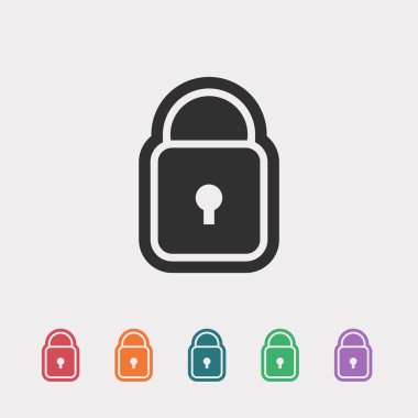 Kilit düz tasarım simgesi