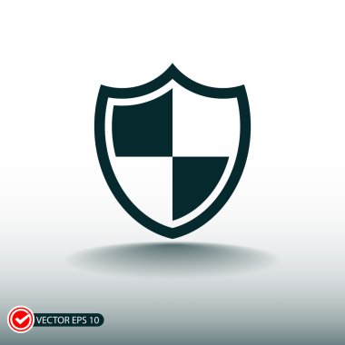 Kalkan düz tasarım simgesi