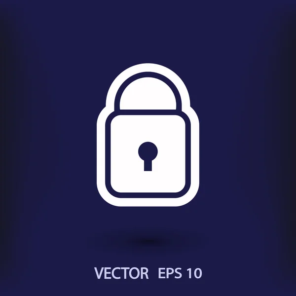 Bloquear icono de diseño plano — Vector de stock
