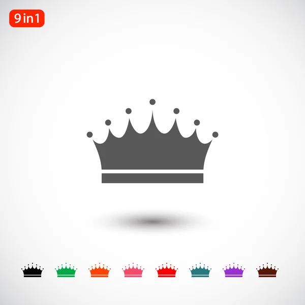 Crown flat design icon — Stock Vector