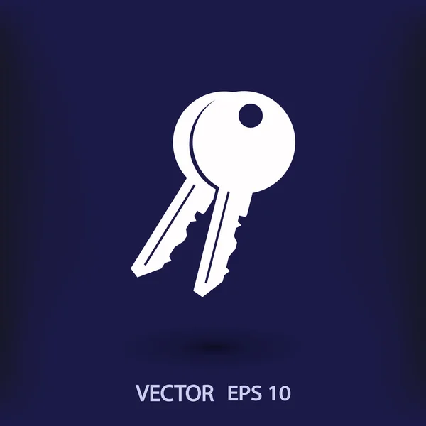 Ikona klíče plochý design — Stockový vektor