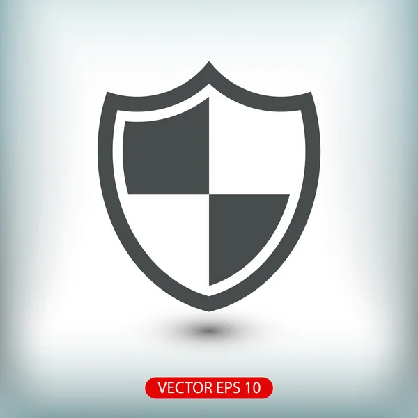 Ícone de design plano de escudo — Vetor de Stock