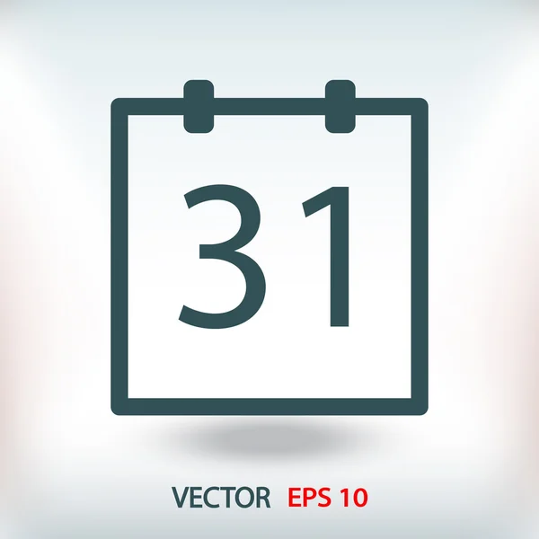 Calendário 31 ícone de número — Vetor de Stock