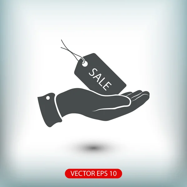 Hand with SALE tag icon – stockvektor