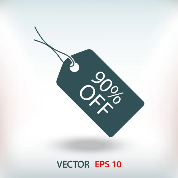 90% tag icon — Stock Vector