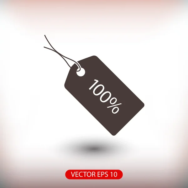 100% tag icon — Stock Vector