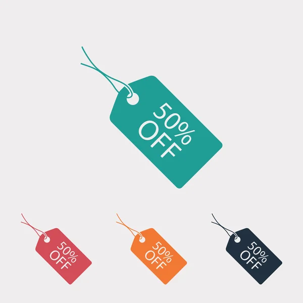 Icona tag 50% OFF — Vettoriale Stock