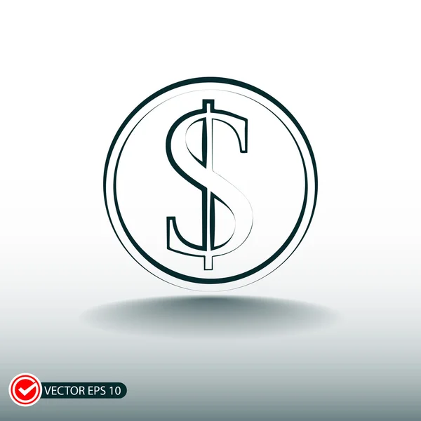 Dinero icono de diseño plano — Vector de stock