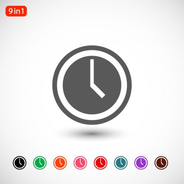 Saat düz tasarım simgesi