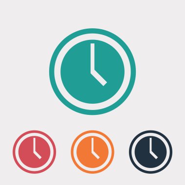 Saat düz tasarım simgesi