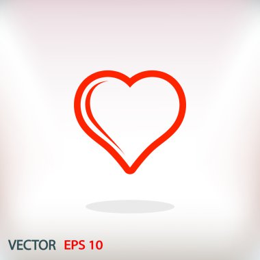 kalp düz tasarımı simgesi
