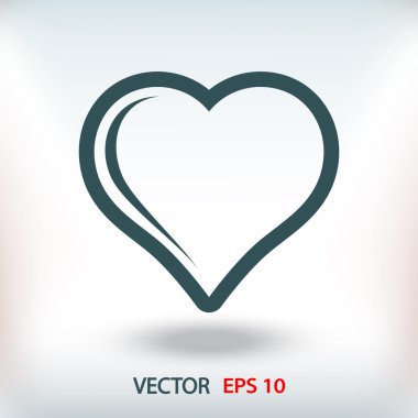 kalp düz tasarımı simgesi