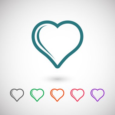 kalp düz tasarımı simgesi