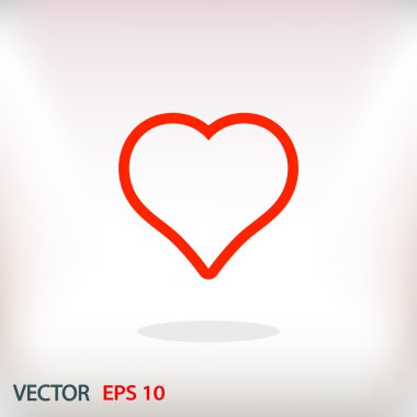 kalp düz tasarımı simgesi