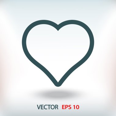 kalp düz tasarımı simgesi