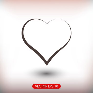 kalp düz tasarımı simgesi