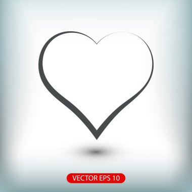 kalp düz tasarımı simgesi