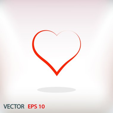kalp düz tasarımı simgesi