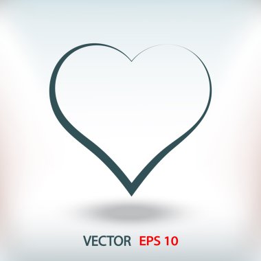 kalp düz tasarımı simgesi