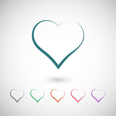 kalp düz tasarımı simgesi