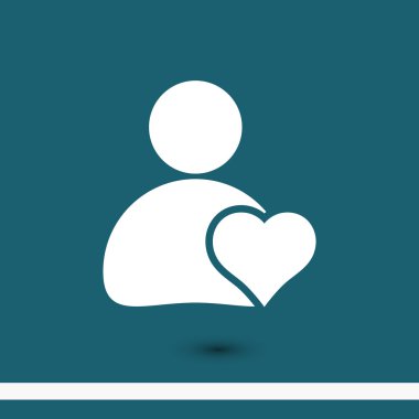 kalp ile erkek siluet