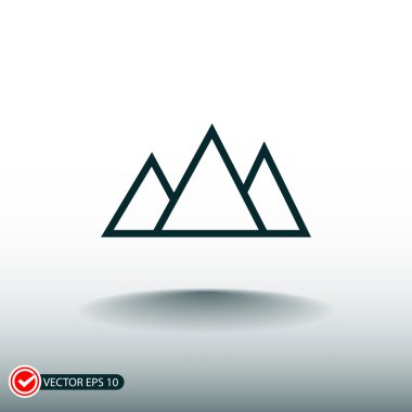 Dağ düz tasarım simgesi