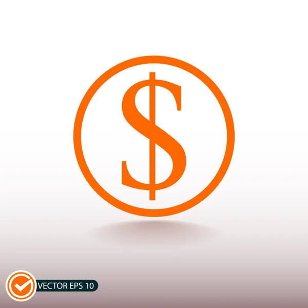 Dinero icono de diseño plano — Vector de stock