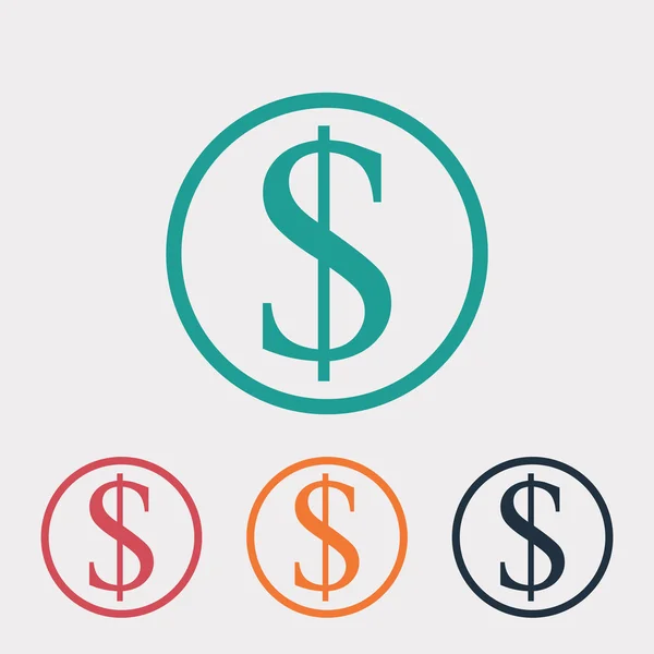 Dinheiro ícone de design plano — Vetor de Stock