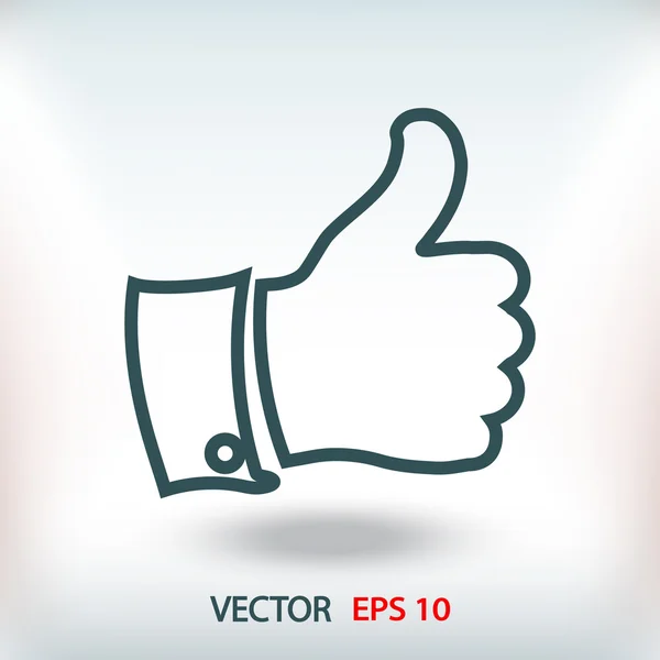 Como el icono del pulgar hacia arriba — Vector de stock