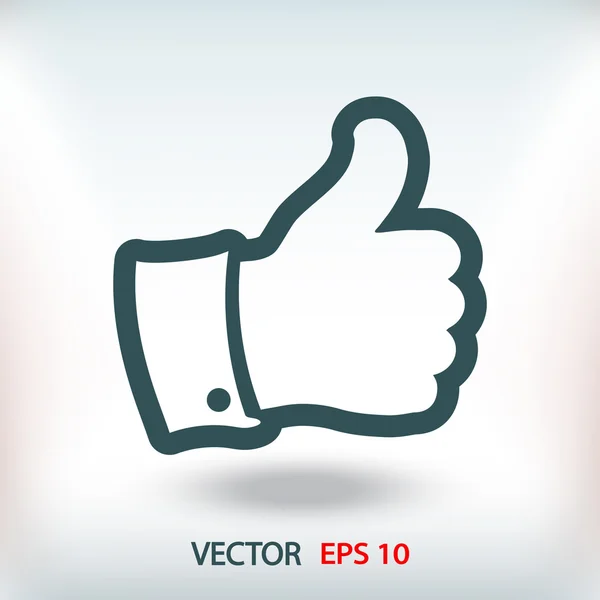 Como el icono del pulgar hacia arriba — Vector de stock