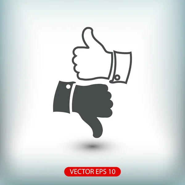 Pulgar hacia arriba y hacia abajo iconos — Vector de stock