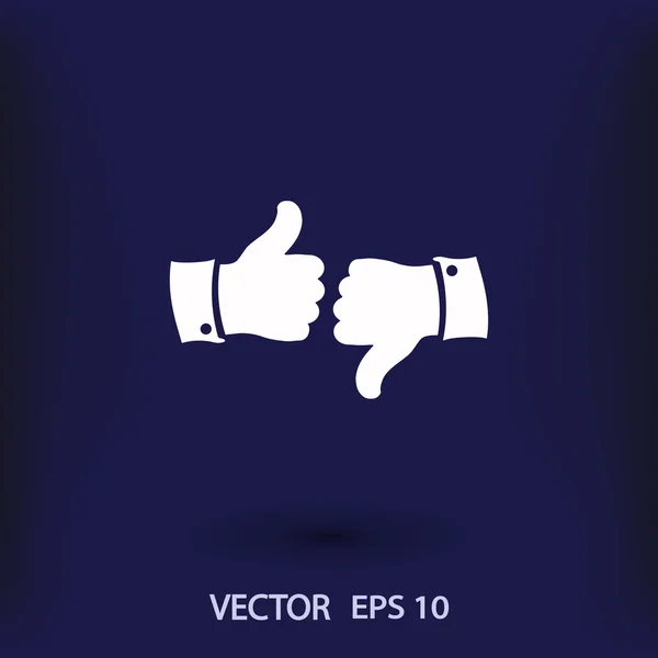 Pulgar hacia arriba y hacia abajo iconos — Vector de stock