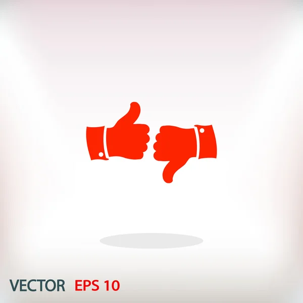 Pulgar hacia arriba y hacia abajo iconos — Vector de stock