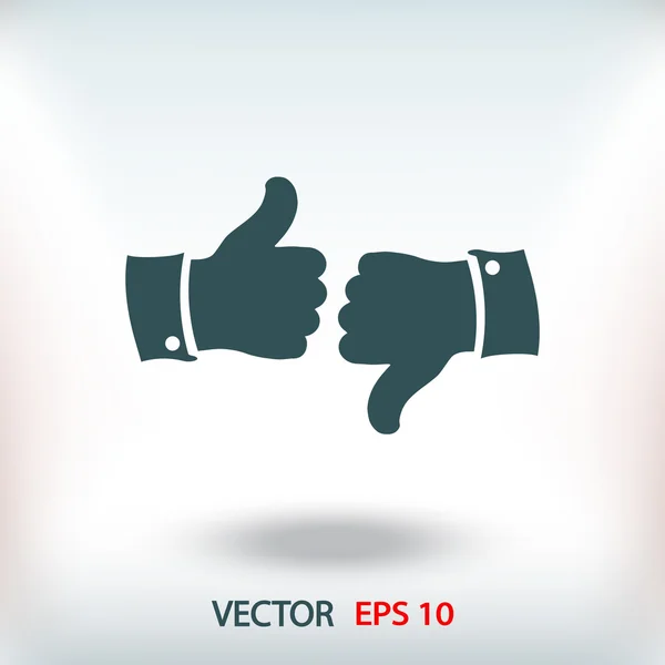 Pulgar hacia arriba y hacia abajo iconos — Vector de stock