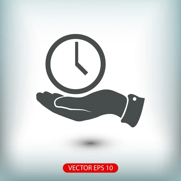 Рука з піктограмою годинника — стоковий вектор