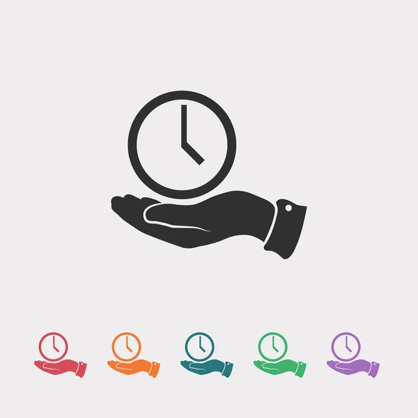 Hand with clock icon — Stock Vector