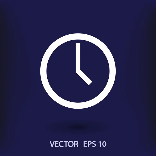 Platte ontwerp klokpictogram — Stockvector