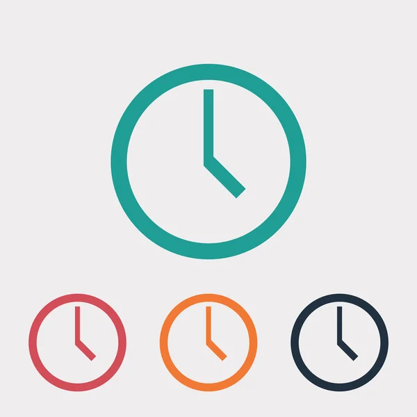 Reloj icono de diseño plano — Vector de stock