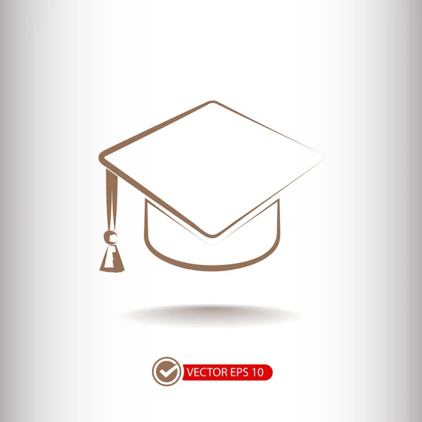 Graduatie cap pictogram — Stockvector