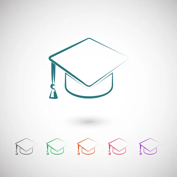 Graduatie cap pictogram — Stockvector