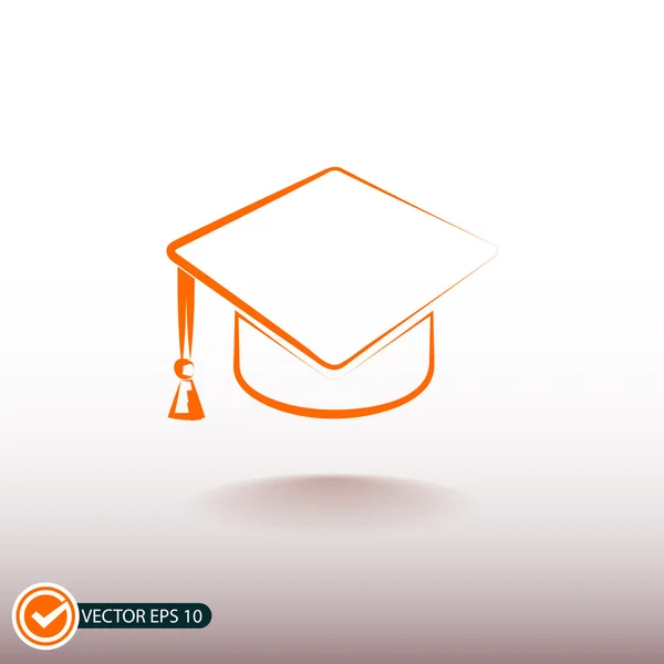 Graduatie cap pictogram — Stockvector