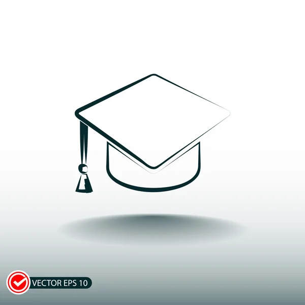 Graduatie cap pictogram — Stockvector