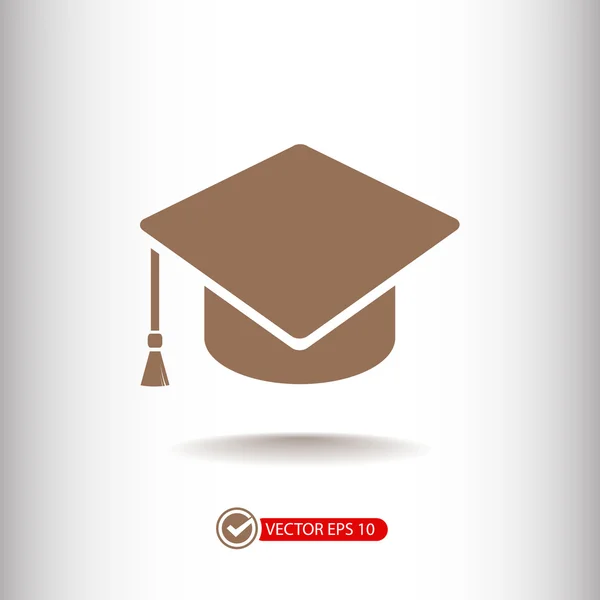 ไอคอนหมวกจบการศึกษา — ภาพเวกเตอร์สต็อก