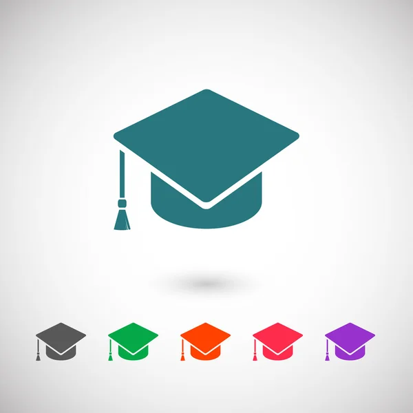 Graduatie cap pictogram — Stockvector