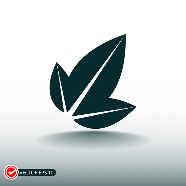 Leaves flat design icon — Stock Vector