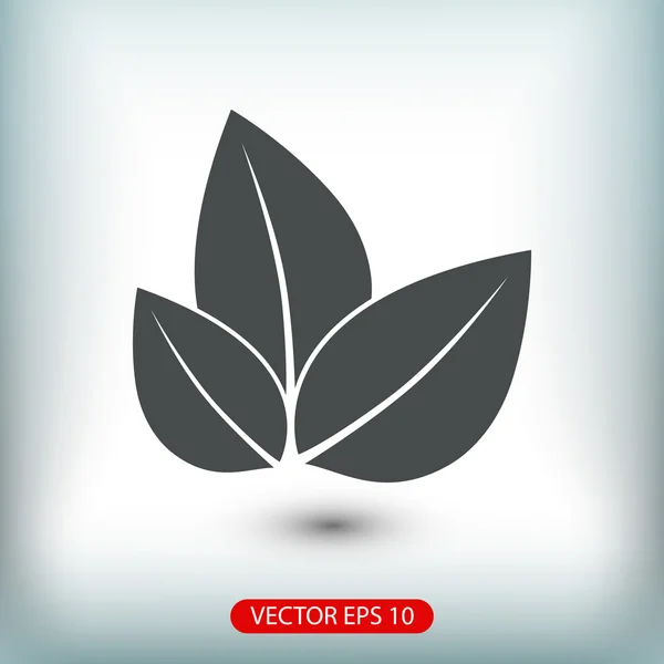 Hojas icono de diseño plano — Vector de stock