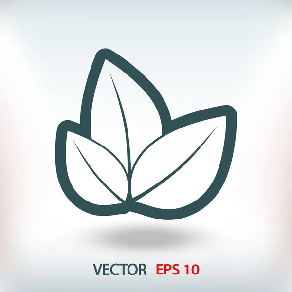 Hojas icono de diseño plano — Vector de stock