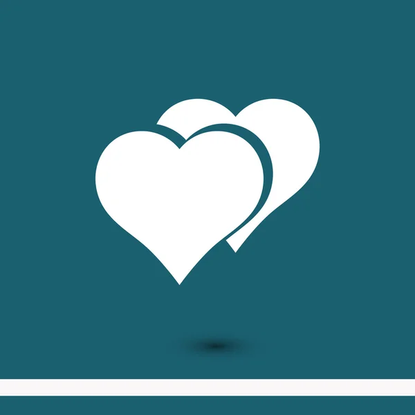 Plochý Design ikony srdce — Stockový vektor